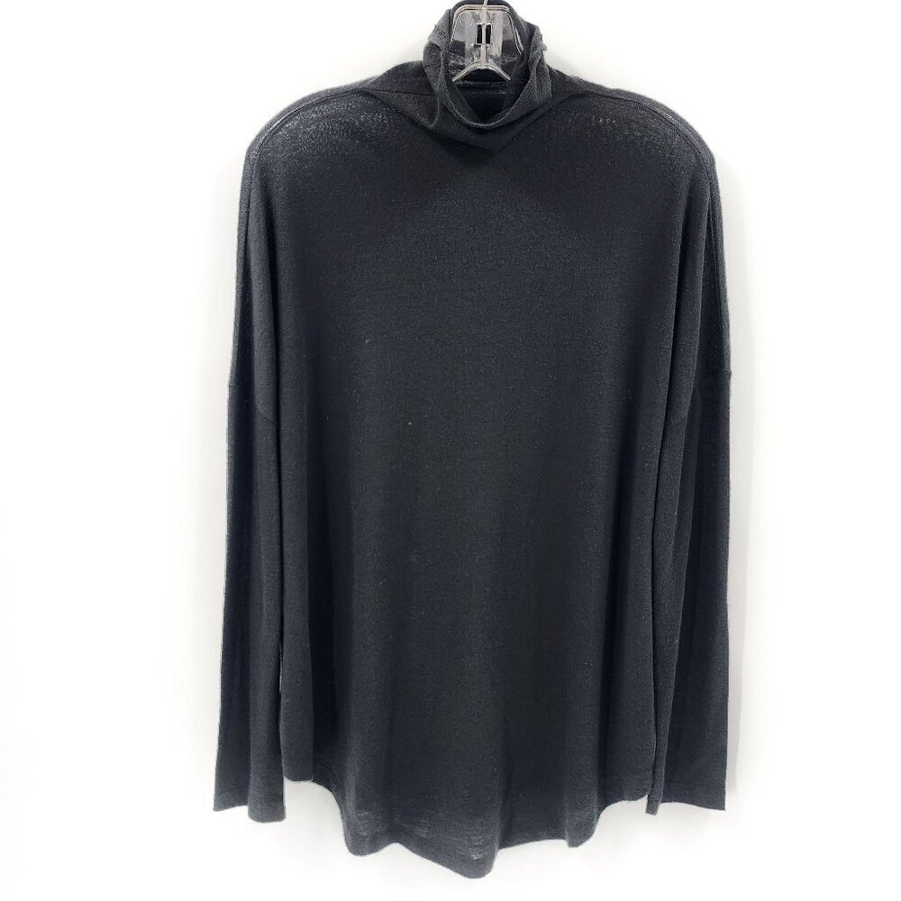 LIS LAREIDA Black Long Sleeve Oversized Turtleneck Top